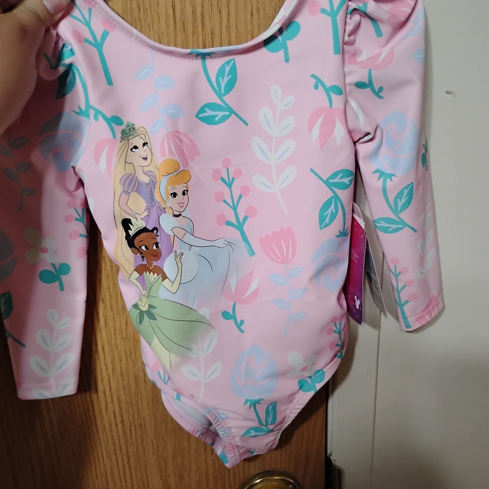 Disney Pink and Green Floral Bodysuit